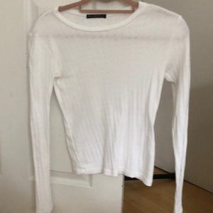 White printed long sleeve brandy Melville top